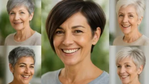 Un collage di tre o quattro donne diverse tutte over 40