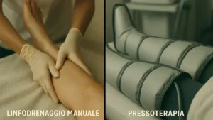 Mani esperte che massaggiano gamba gonfie